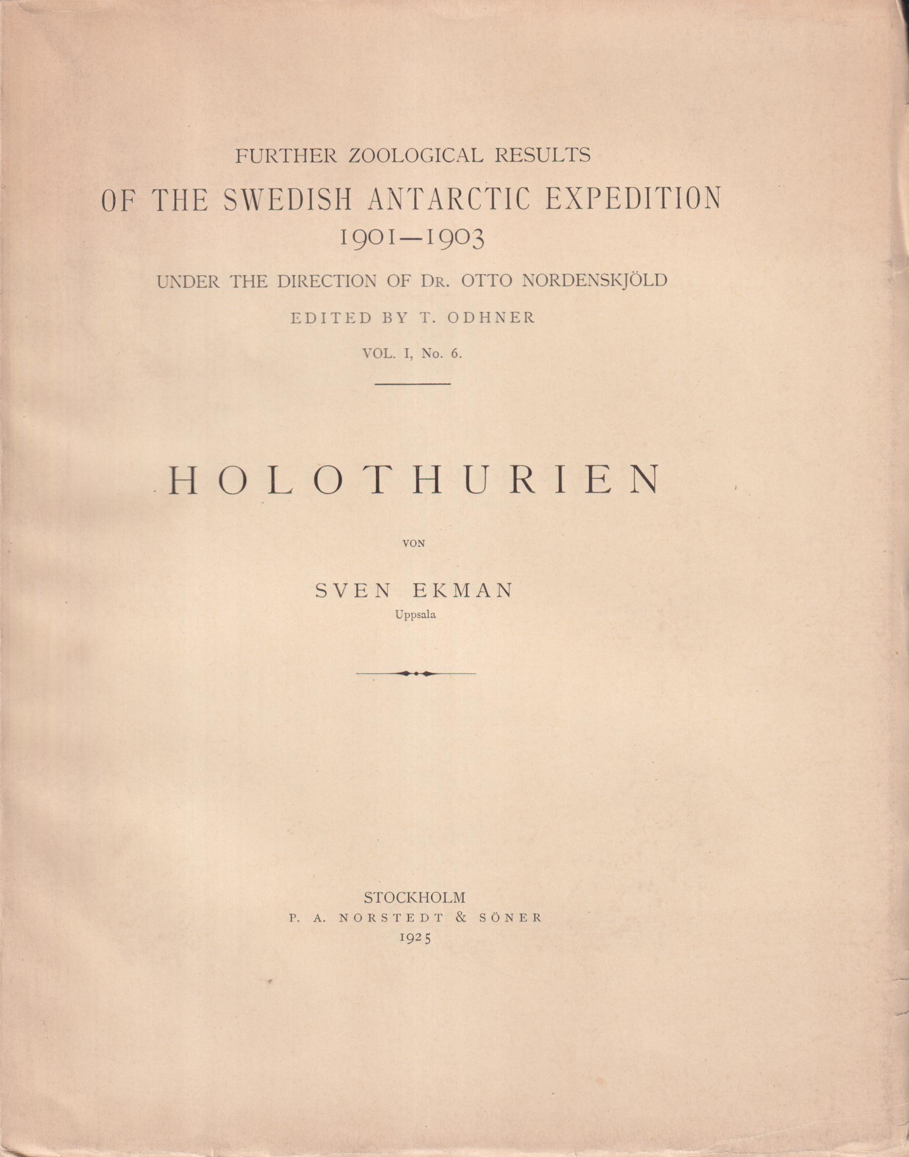 Holothurien von Sven Ekman.