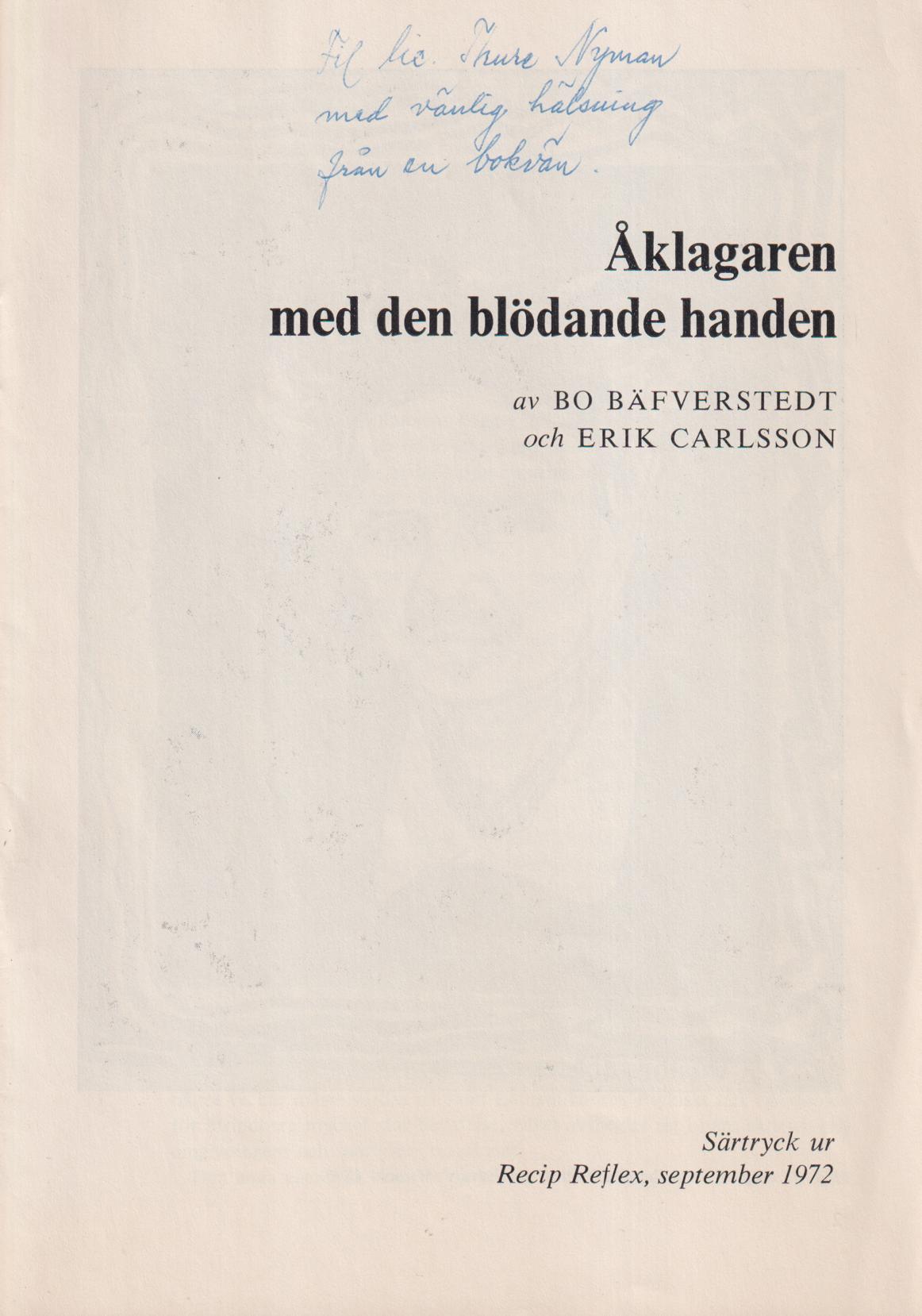 Åklagaren med den blödande handen. Strindbergs hudsjukdom belyst med några Munch-litografier [= rubrik].