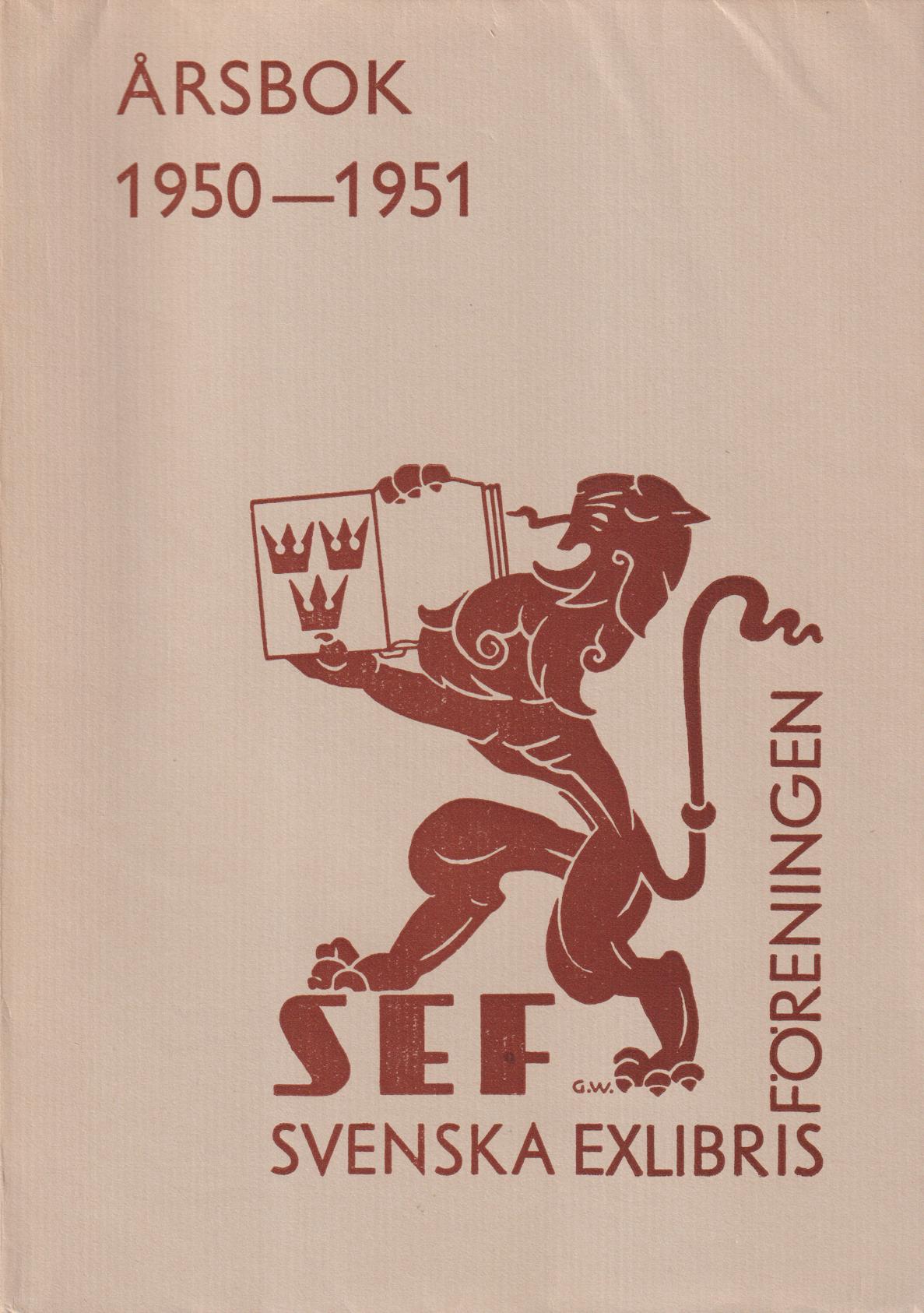 Svenska Exlibrisföreningens Årsbok 1950-1951 under redaktion av G. Abramson.