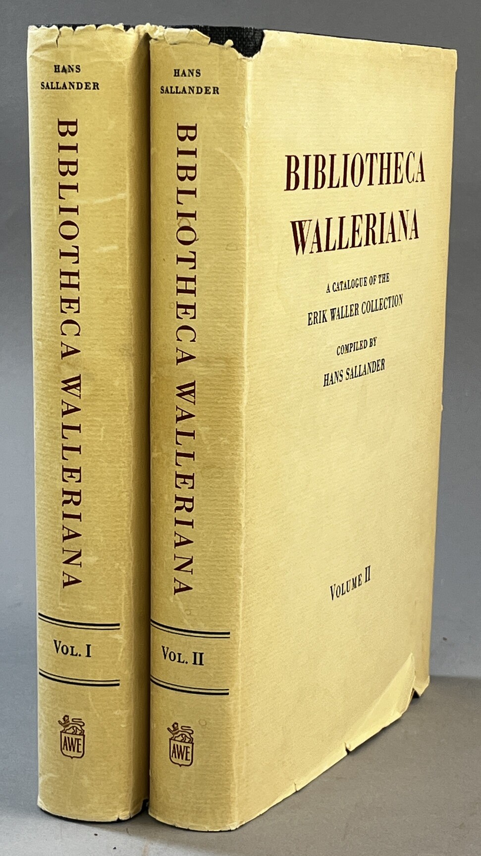 Bibliotheca Walleriana. The books illustrating the history of medicine and science. Collected by dr Erik Waller and bequeathed to the library of the royal university of Uppsala. A catalogue compiled by Hans Sallander. Volume I. [... Volume II].
