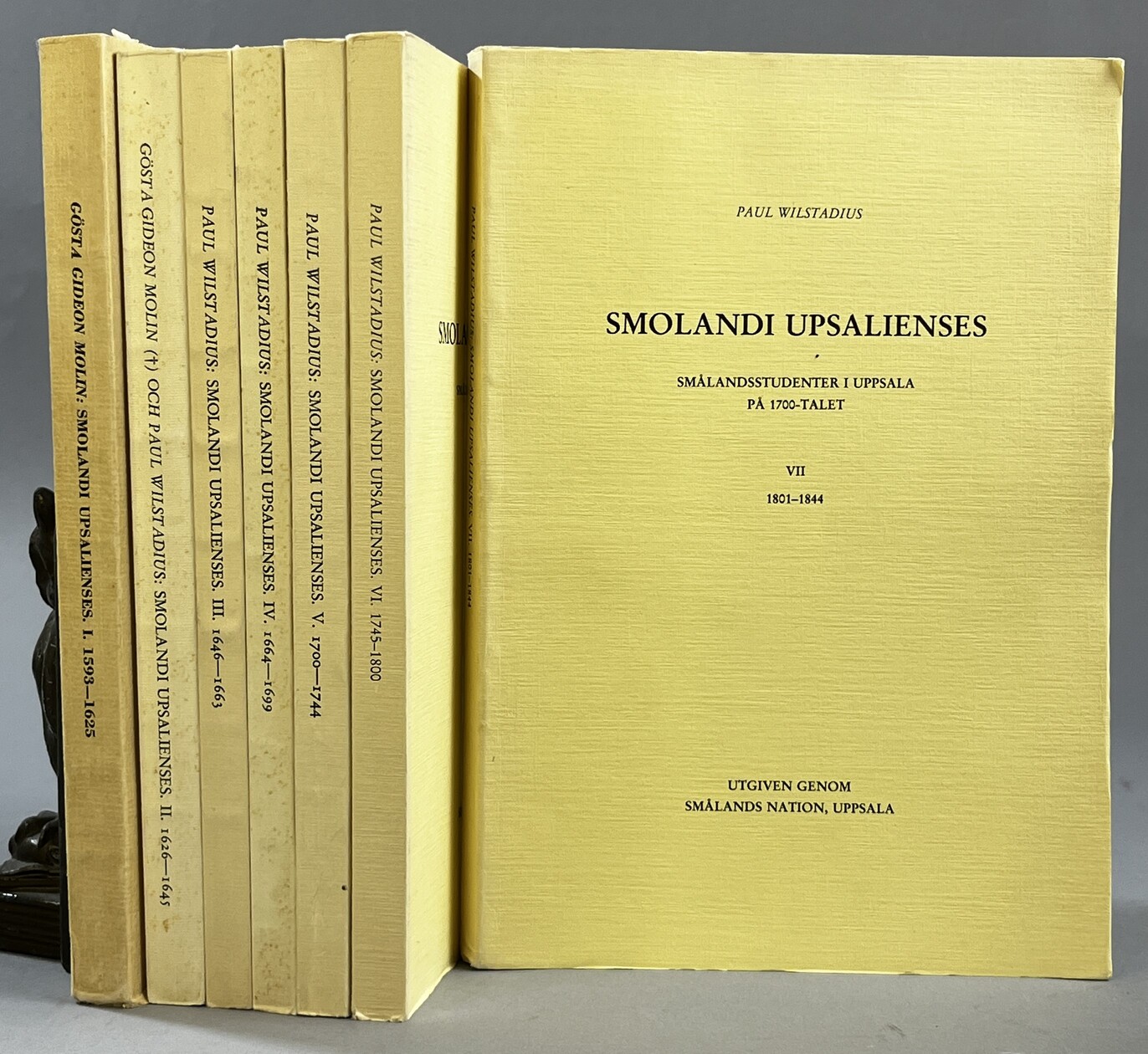 Smolandi Upsalienses. Smålandsstudenter i Uppsala. Biografier med genealogiska notiser. I-VII. 1593-1844.