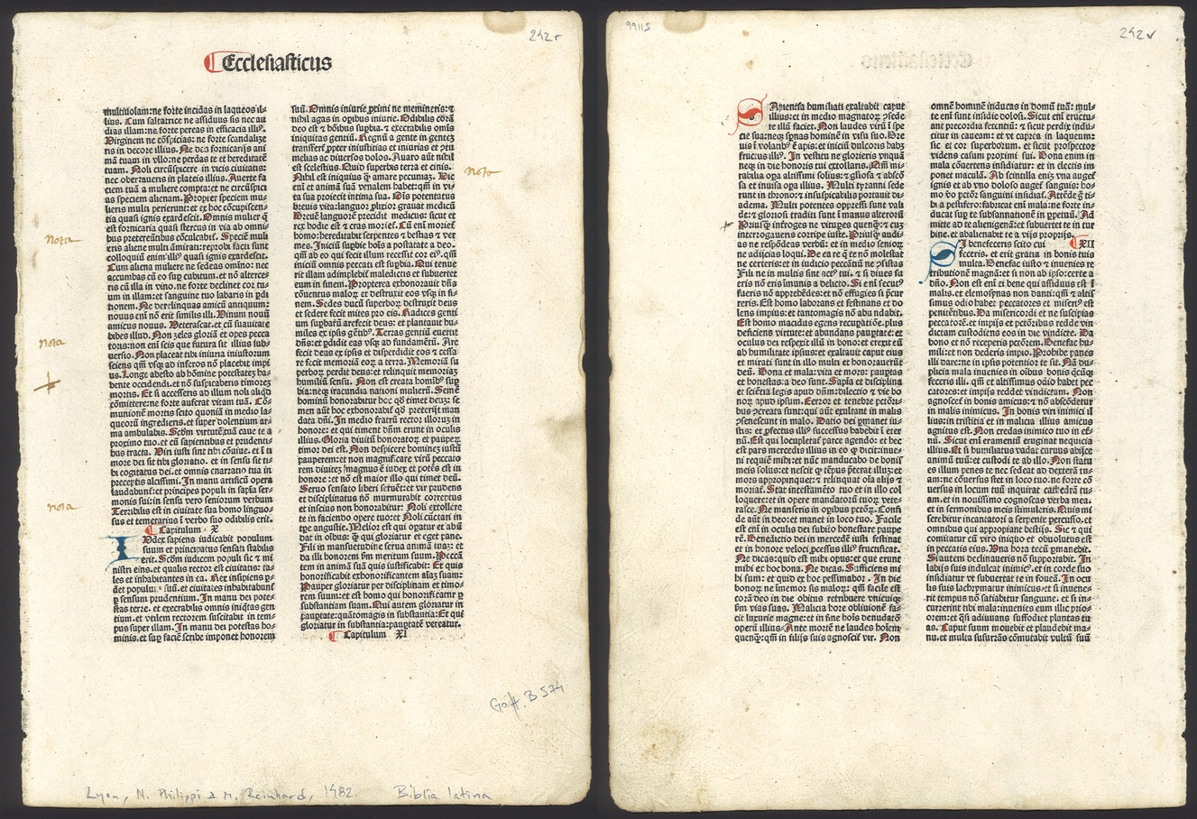 Biblia latina. [Book of Sirach].