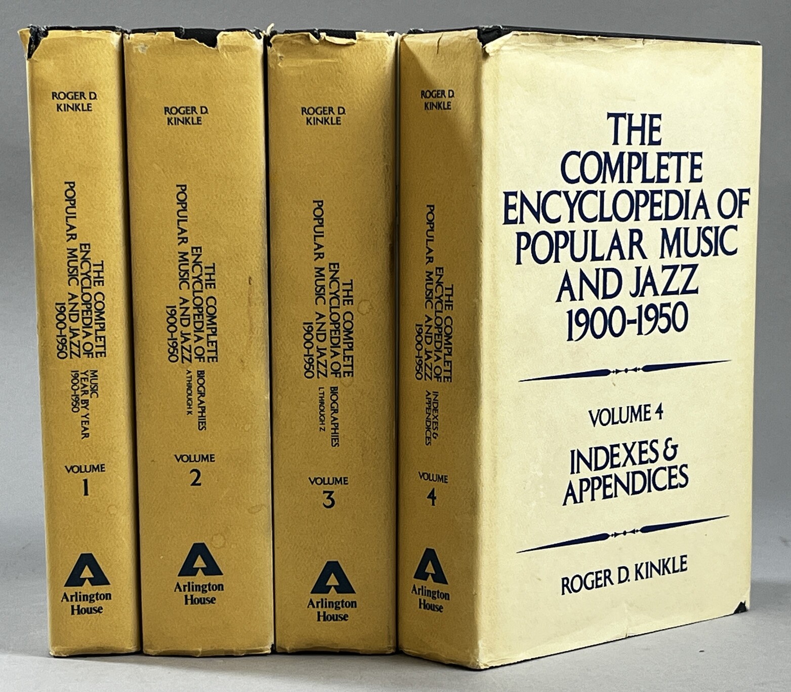 The Complete Encyclopedia of Popular Music and Jazz, 1900-1950. Volume 1. Music year by year 1900-1950. [... 2. Biographies. A through K; ... 3. Biographies. L through Z; ... 4. Indexes & appendices].