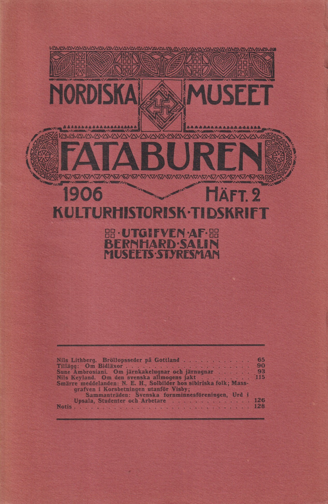 Fataburen. Kulturhistorisk tidskrift. 1906, häfte 2.